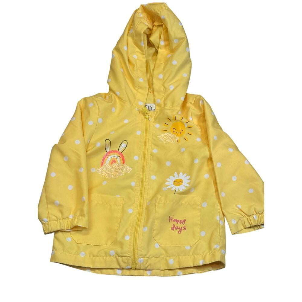 Fred and Flo Yellow Polka Dot Rain Coat 9-12mths